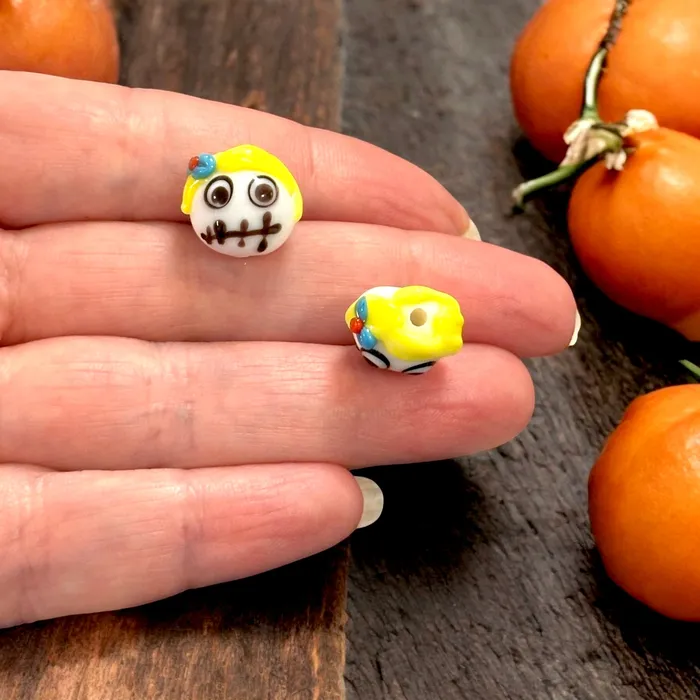 Charm Necklaces Peppy Beads Hand Made Murano Glass Zombie Charm Halloween Charm Halloween Collection