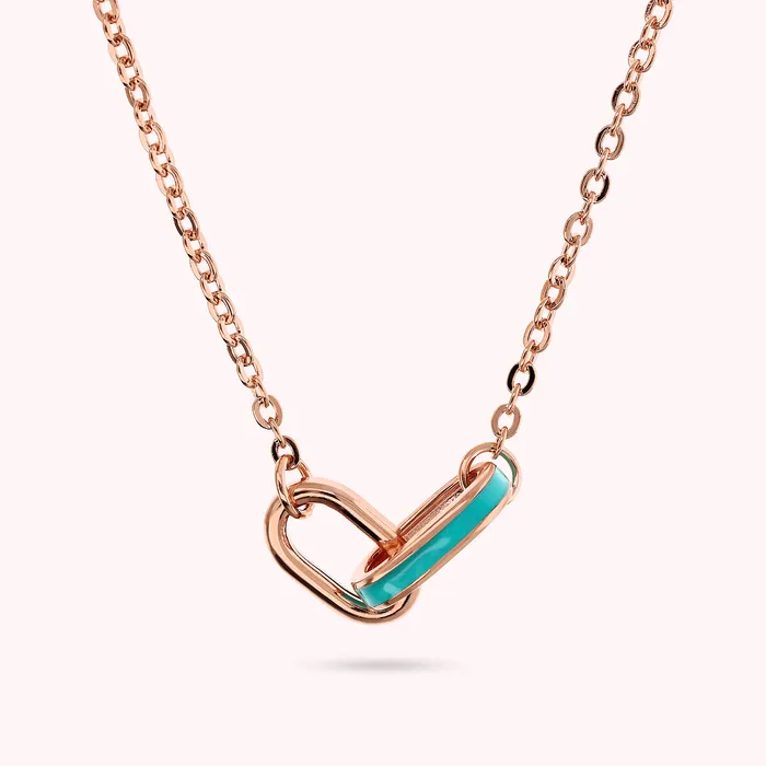 Earrings Bronzallure Collana Catena Rolo con Pendente Maglie Ovali Smaltate
