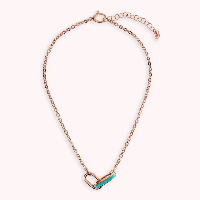 Earrings Bronzallure Collana Catena Rolo con Pendente Maglie Ovali Smaltate
