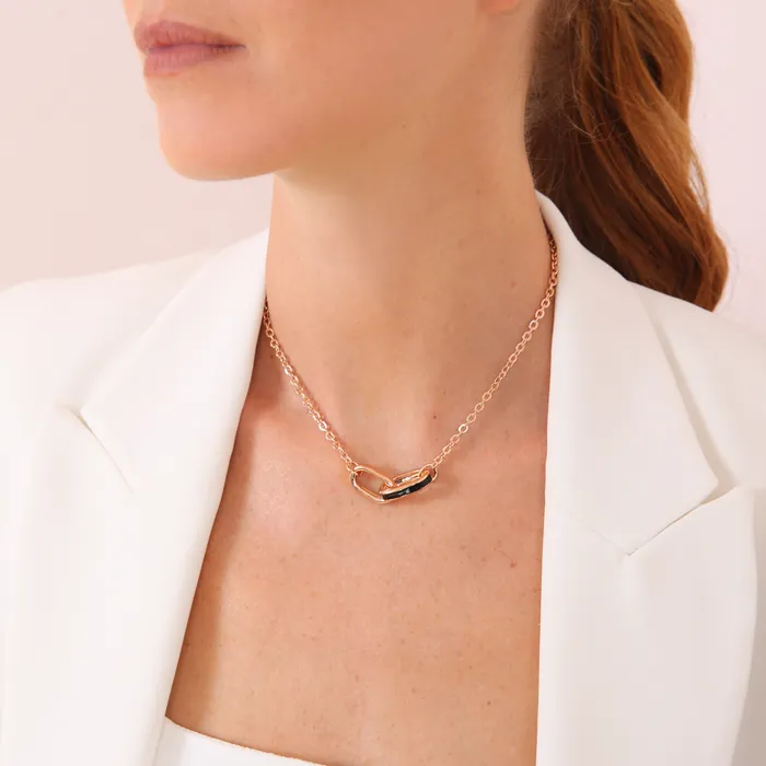 Earrings Bronzallure Collana Catena Rolo con Pendente Maglie Ovali Smaltate