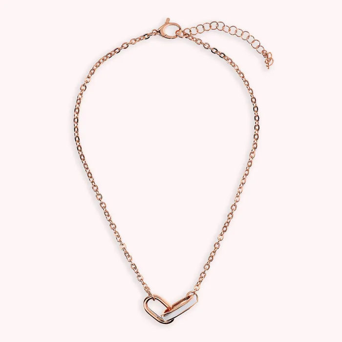 Earrings Bronzallure Collana Catena Rolo con Pendente Maglie Ovali Smaltate