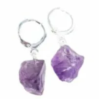 Earrings EARTHSELEMENTS Earths Elements Brazilian Amethyst Hoop Earrings