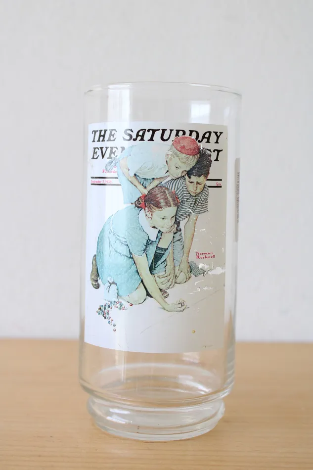 Jubilee Thrift Earrings Norman Rockwell The Saturday Evening Post Drinking Glass Jubilee Thrift Earrings Norman Rockwell The Saturday Evening Post Drinking Glass
