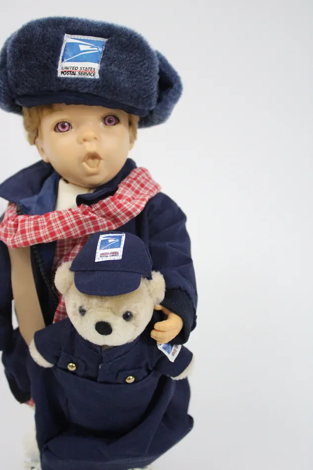 Jubilee Thrift Earrings USPS Candi Post Office Carrier Porcelain Doll