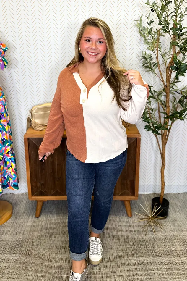 Necklaces Haptics What I Like About You Color Block Top RustCream