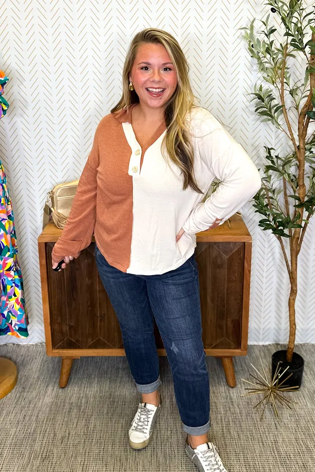 Necklaces Haptics What I Like About You Color Block Top RustCream