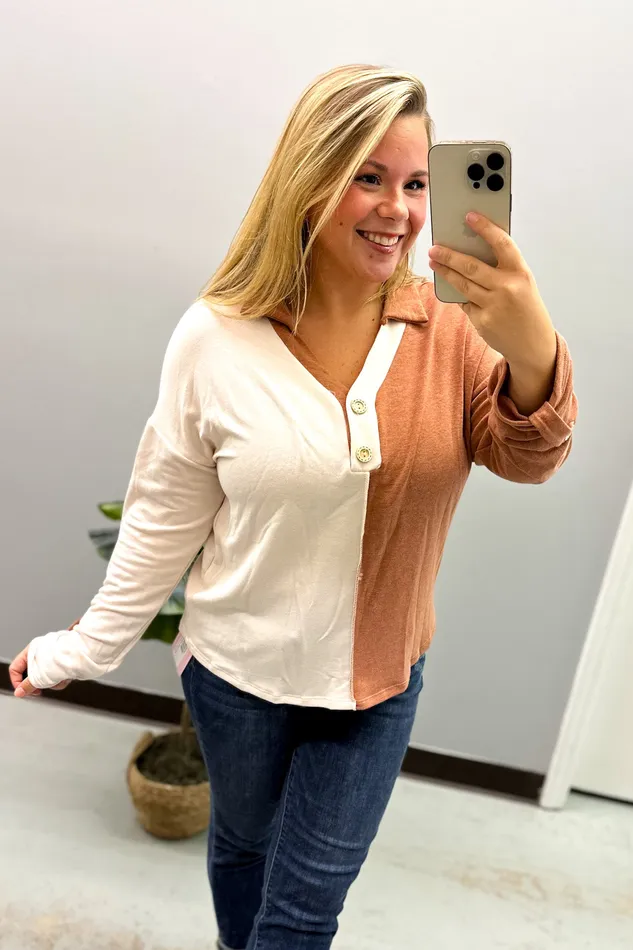 Necklaces Haptics What I Like About You Color Block Top RustCream