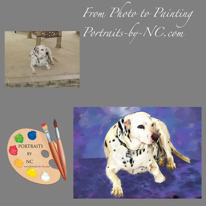 Necklaces Portraits by NC Dalmatian Dog Custom Pet Portrait from your Photo