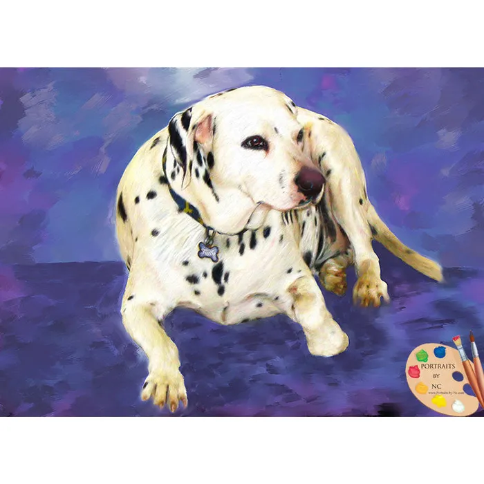 Necklaces Portraits by NC Dalmatian Dog Custom Pet Portrait from your Photo