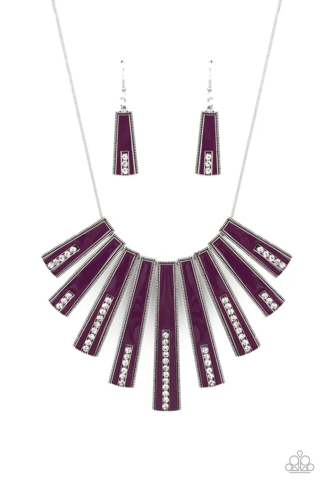 Paparazzi Accessories Earrings FANtastically Deco Purple