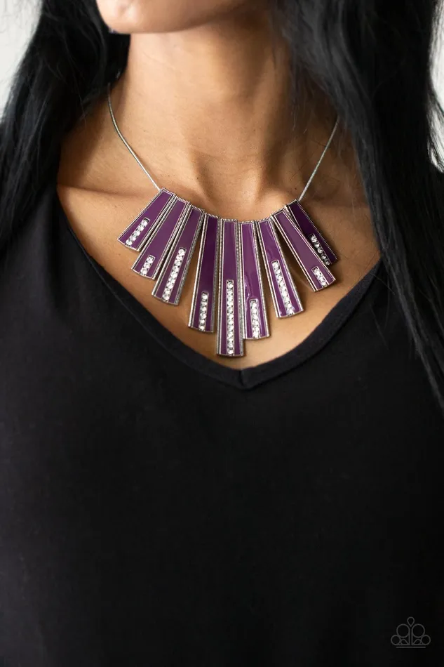 Paparazzi Accessories Earrings FANtastically Deco Purple