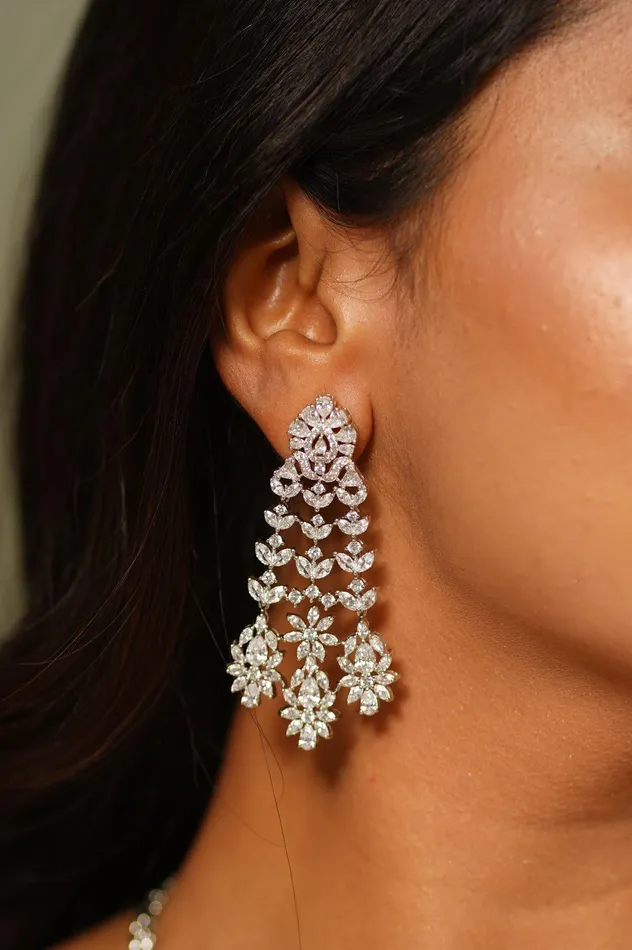 Aurora Diamond Bridal Heavy Set Attrangi Earrings Aurora Diamond Bridal Heavy Set Attrangi Earrings