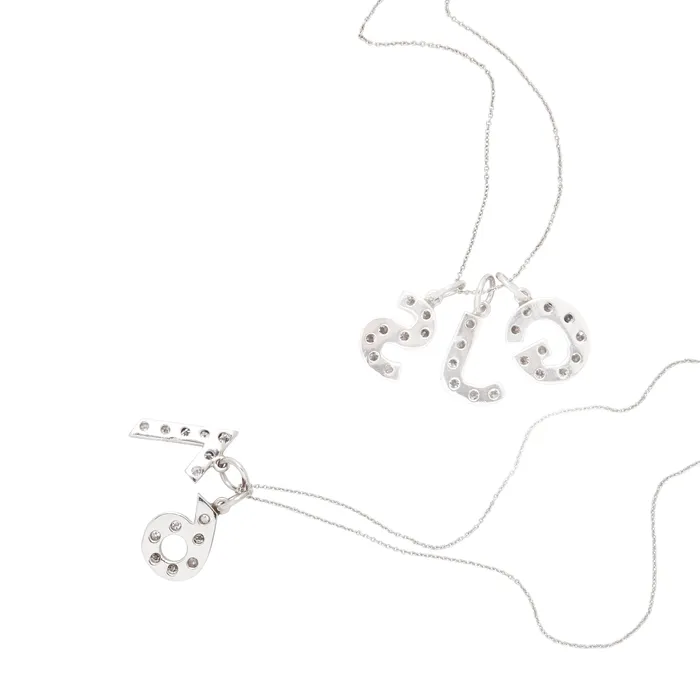 Charm Necklaces Diamond Letter S Charm Vintage