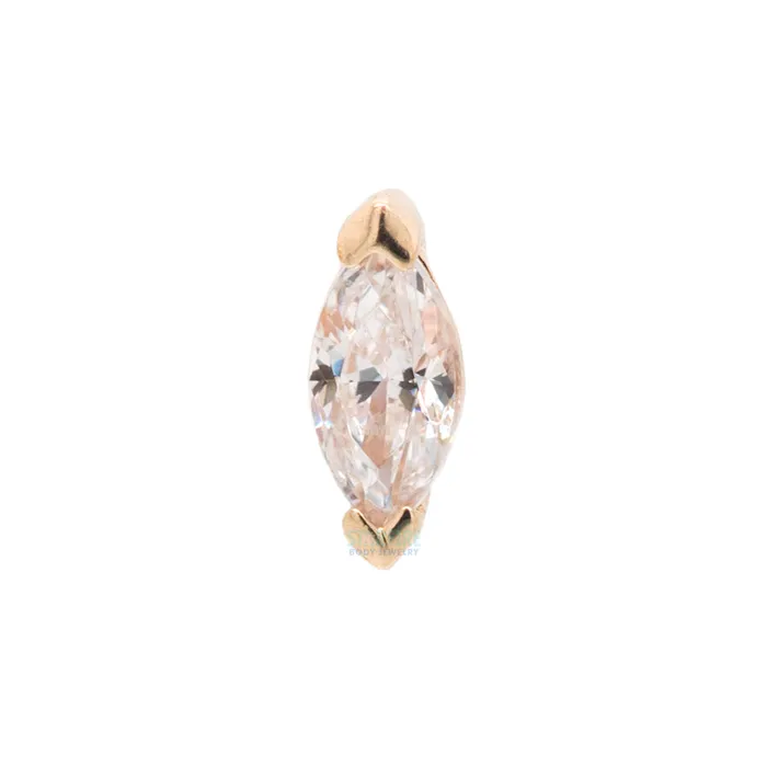 Earrings Buddha Jewelry Organics threadless Zuri End in Gold with Marquise CZ