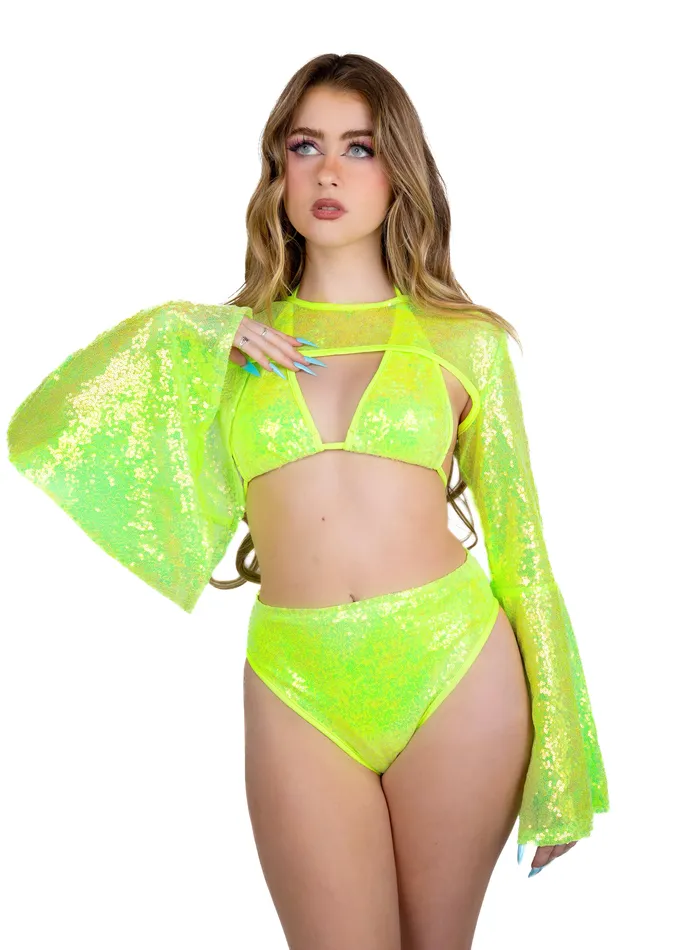 Earrings Lime Goddess Sequin Bottoms THE LUMI SHOP