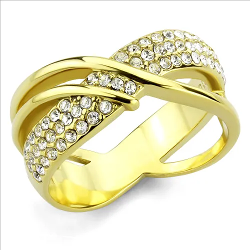 Green CJE3632 Wholesale Womens Stainless Steel IP Gold Top Grade Crystal Clear Ring Rings Green CJE3632 Wholesale Womens Stainless Steel IP Gold Top Grade Crystal Clear Ring Rings
