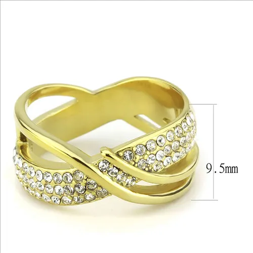 Green CJE3632 Wholesale Womens Stainless Steel IP Gold Top Grade Crystal Clear Ring Rings Green CJE3632 Wholesale Womens Stainless Steel IP Gold Top Grade Crystal Clear Ring Rings