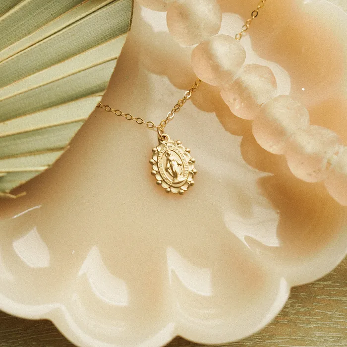 Heirloom Large Miraculous Medal Necklace Stella Tide Necklaces