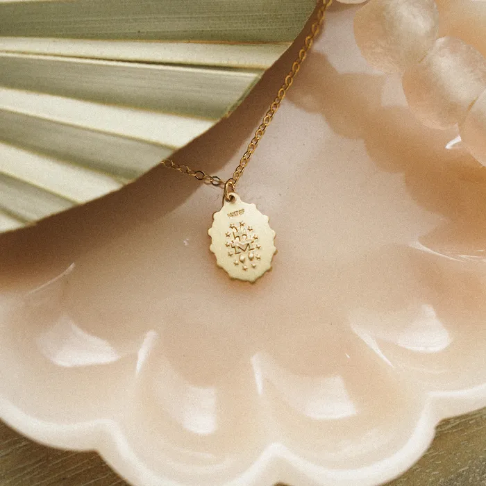 Heirloom Large Miraculous Medal Necklace Stella Tide Necklaces