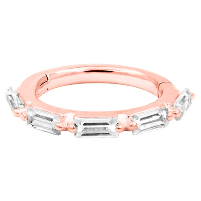 Junipurr Jewelry Rings Annie Hinge Ring Clicker in Gold with White CZs