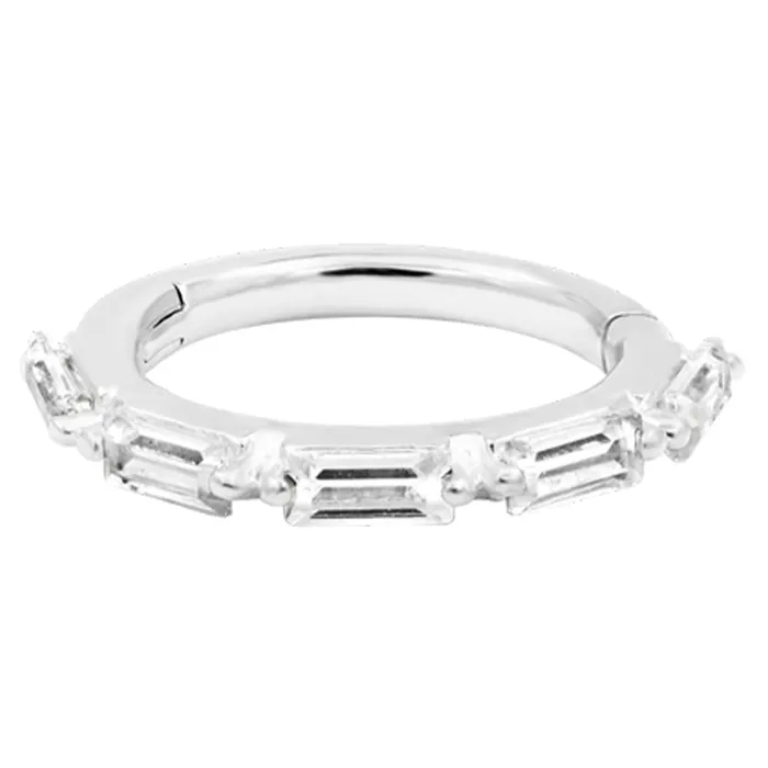 Junipurr Jewelry Rings Annie Hinge Ring Clicker in Gold with White CZs