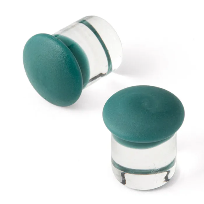 Necklaces Gorilla Glass Glass Color Front Plugs Matte Aqua