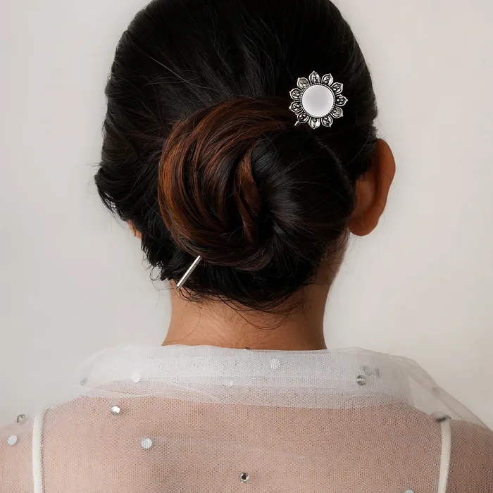 Teejh Rings Teejh Shashi Silver Oxidised Mirror Juda Pin