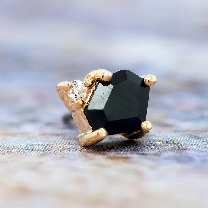 threadless Elicit End in Gold with Black Spinel CZ Buddha Jewelry Organics Necklaces