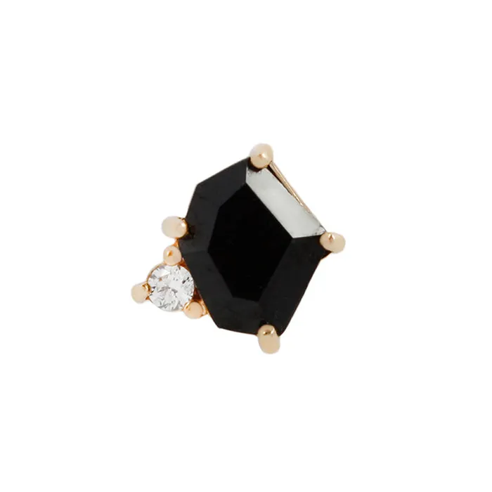 threadless Elicit End in Gold with Black Spinel CZ Buddha Jewelry Organics Necklaces