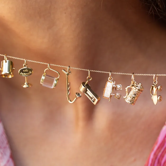 Vintage Charm Necklaces Movable Noisemaker 14k Yellow Gold Charm
