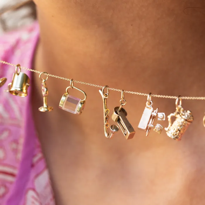 Vintage Charm Necklaces Movable Noisemaker 14k Yellow Gold Charm