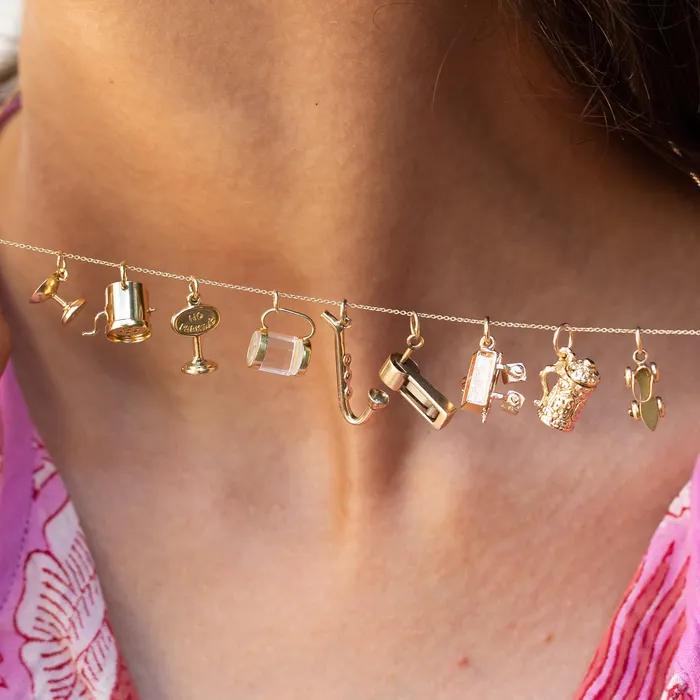 Vintage Charm Necklaces Movable Noisemaker 14k Yellow Gold Charm