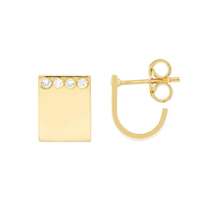 Wide Diamond Huggie Earrings Alexis Jae Earrings