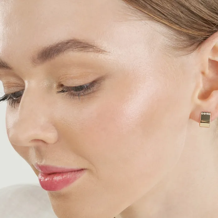 Wide Diamond Huggie Earrings Alexis Jae Earrings