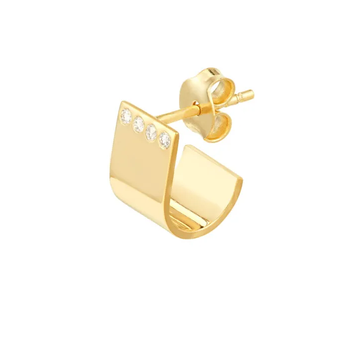 Wide Diamond Huggie Earrings Alexis Jae Earrings
