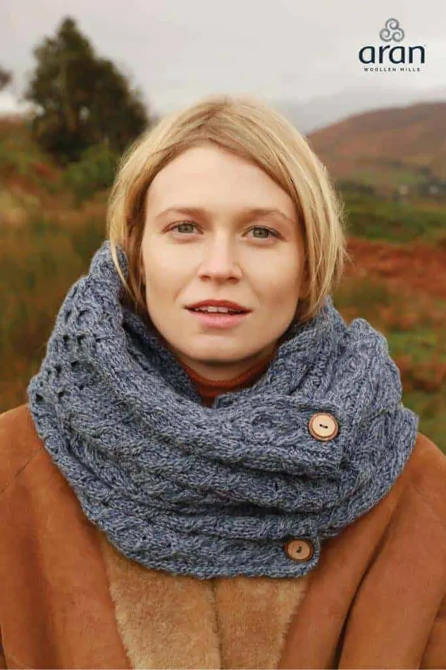 Aran Woollen Mills Snood Scarf with Buttons Necklaces Aran Woollen Mills Snood Scarf with Buttons Necklaces