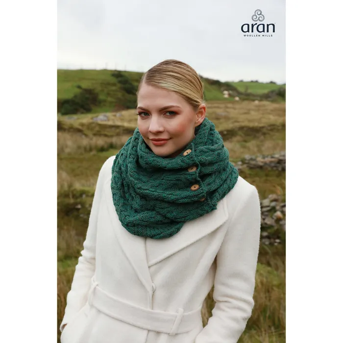 Aran Woollen Mills Snood Scarf with Buttons Necklaces Aran Woollen Mills Snood Scarf with Buttons Necklaces