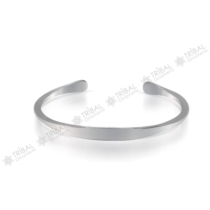 Bracelets TRIBAL ORNAMENTS Solid 7 mm 925 sterling silver plain design modern trendy cuff kada bracelet best gifting unisex bangle kada cuff167 Bracelets TRIBAL ORNAMENTS Solid 7 mm 925 sterling silver plain design modern trendy cuff kada bracelet best gifting unisex bangle kada cuff167
