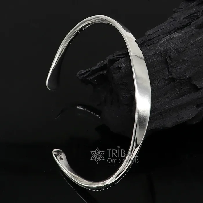 Bracelets TRIBAL ORNAMENTS Solid 7 mm 925 sterling silver plain design modern trendy cuff kada bracelet best gifting unisex bangle kada cuff167 Bracelets TRIBAL ORNAMENTS Solid 7 mm 925 sterling silver plain design modern trendy cuff kada bracelet best gifting unisex bangle kada cuff167