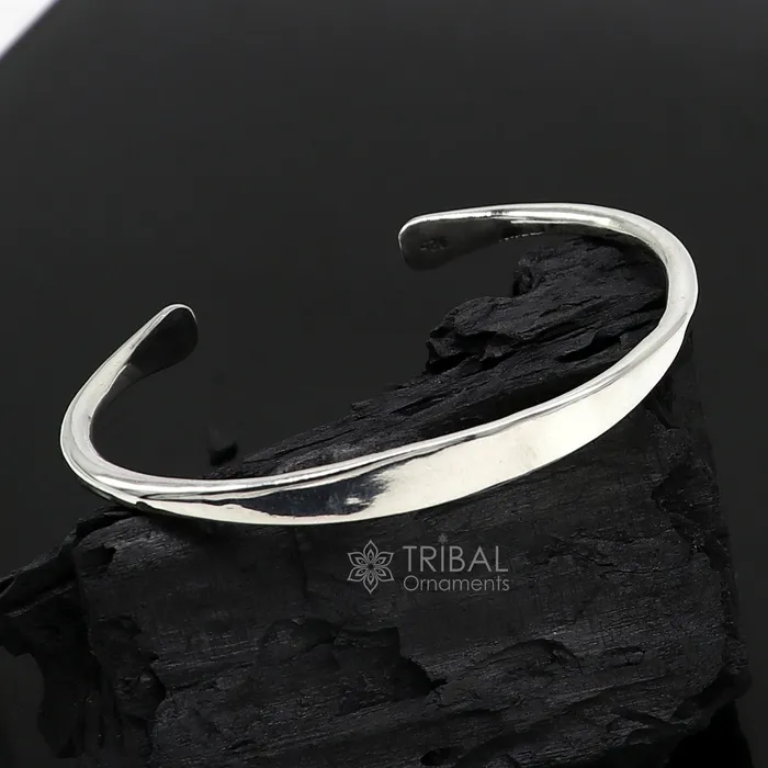 Bracelets TRIBAL ORNAMENTS Solid 7 mm 925 sterling silver plain design modern trendy cuff kada bracelet best gifting unisex bangle kada cuff167 Bracelets TRIBAL ORNAMENTS Solid 7 mm 925 sterling silver plain design modern trendy cuff kada bracelet best gifting unisex bangle kada cuff167