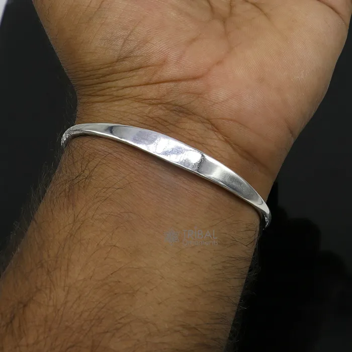 Bracelets TRIBAL ORNAMENTS Solid 7 mm 925 sterling silver plain design modern trendy cuff kada bracelet best gifting unisex bangle kada cuff167 Bracelets TRIBAL ORNAMENTS Solid 7 mm 925 sterling silver plain design modern trendy cuff kada bracelet best gifting unisex bangle kada cuff167