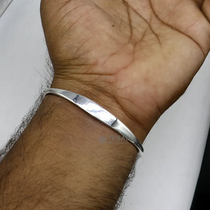 Bracelets TRIBAL ORNAMENTS Solid 7 mm 925 sterling silver plain design modern trendy cuff kada bracelet best gifting unisex bangle kada cuff167 Bracelets TRIBAL ORNAMENTS Solid 7 mm 925 sterling silver plain design modern trendy cuff kada bracelet best gifting unisex bangle kada cuff167
