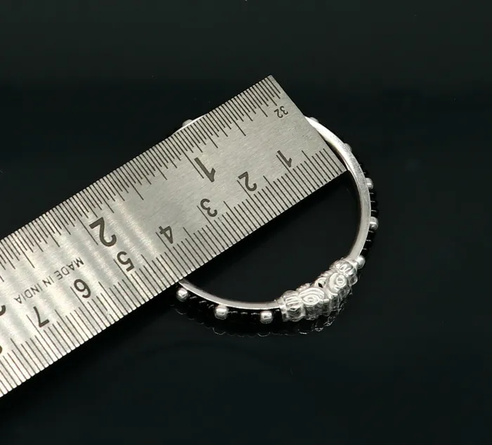 Bracelets TRIBAL ORNAMENTS Vintage style handmade crocodile face sterling silver bangle bracelet silver beads customized evil eye nazariya tribal kids jewelry nbbk228
