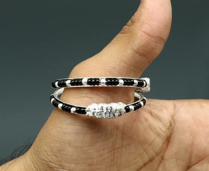 Bracelets TRIBAL ORNAMENTS Vintage style handmade crocodile face sterling silver bangle bracelet silver beads customized evil eye nazariya tribal kids jewelry nbbk228