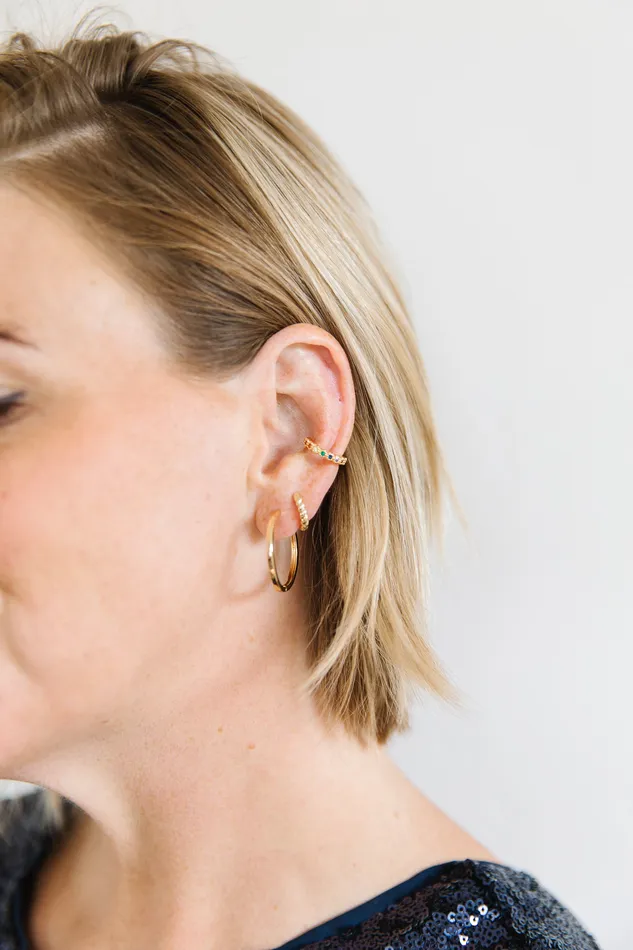 DLUX Bejeweled Ear Cuff Earrings