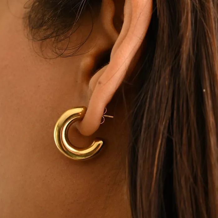 Earrings Jewelvers 18K GoldFilled Small Thick Open Hoop Earrings