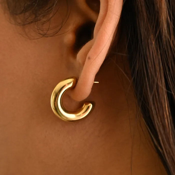 Earrings Jewelvers 18K GoldFilled Small Thick Open Hoop Earrings Earrings Jewelvers 18K GoldFilled Small Thick Open Hoop Earrings