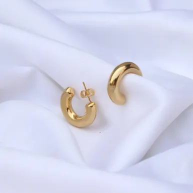 Earrings Jewelvers 18K GoldFilled Small Thick Open Hoop Earrings Earrings Jewelvers 18K GoldFilled Small Thick Open Hoop Earrings