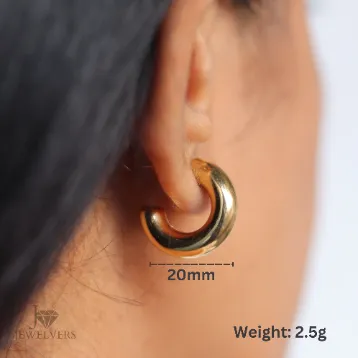 Earrings Jewelvers 18K GoldFilled Small Thick Open Hoop Earrings Earrings Jewelvers 18K GoldFilled Small Thick Open Hoop Earrings