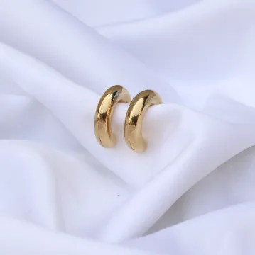 Earrings Jewelvers 18K GoldFilled Small Thick Open Hoop Earrings Earrings Jewelvers 18K GoldFilled Small Thick Open Hoop Earrings